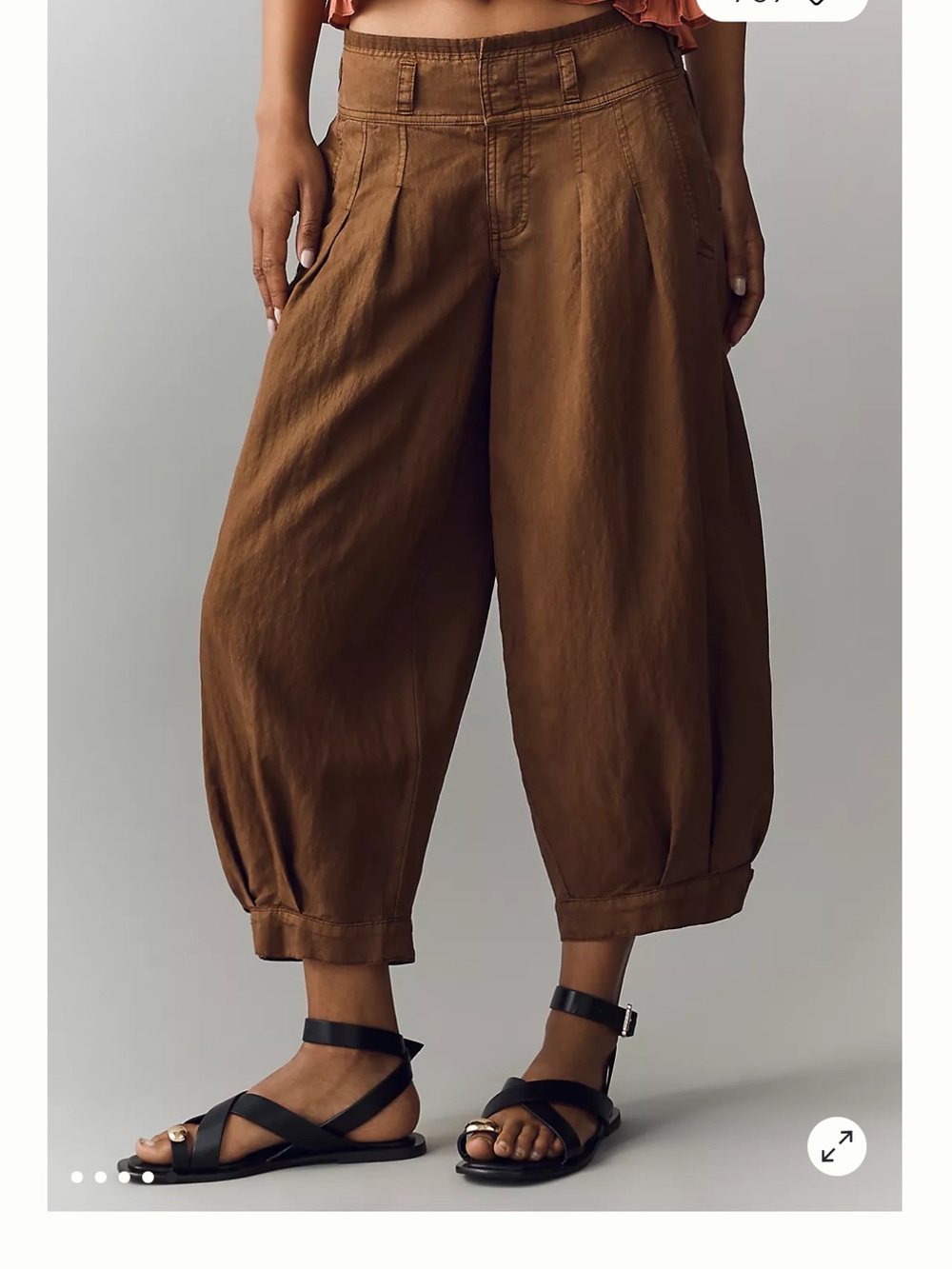 Pilcro Cropped Wide-Leg Pants in Brown
